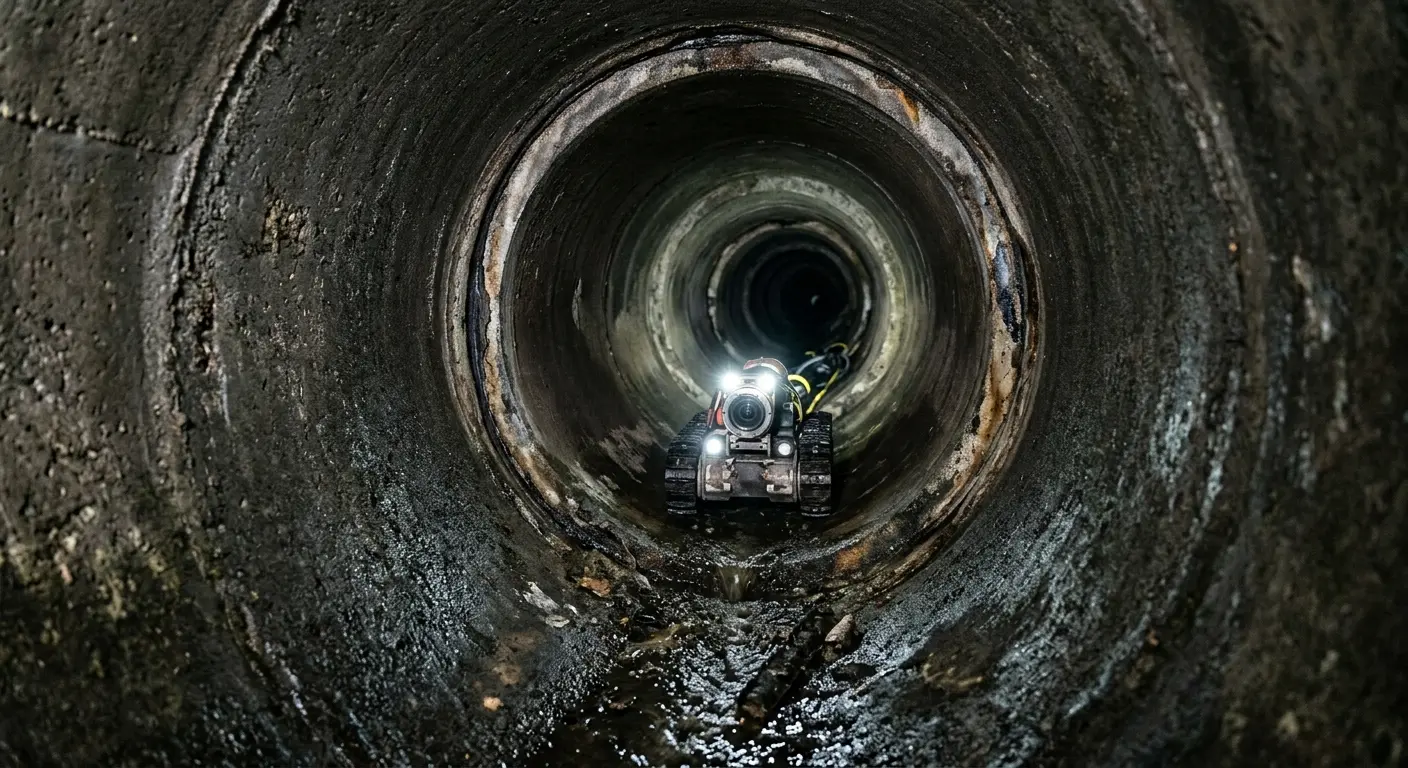 Robotic sewer camera inspecting pipe interior for Sewer Line Cleaning in Spanish Springs